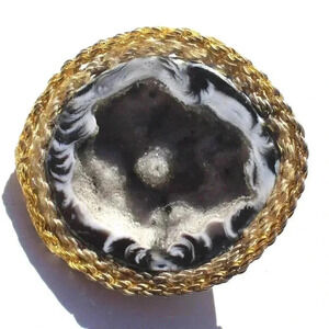 Vintage Gemstone (Agate Stone Geode Crystal) Cowboy Western Tie Clip Decor